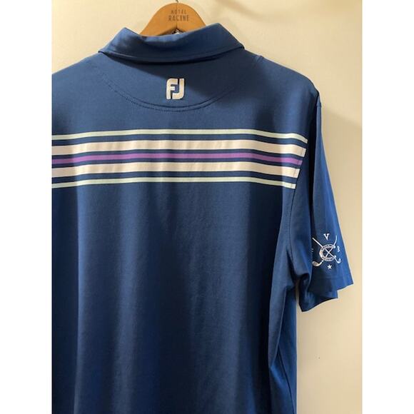 Men's Navy Blue Golf Polo Shirt - FootJoy - Size Large - Picture 6 of 8